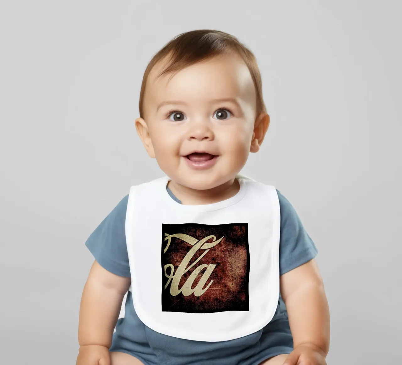 Won't Let go baby bib by Ballack Art House