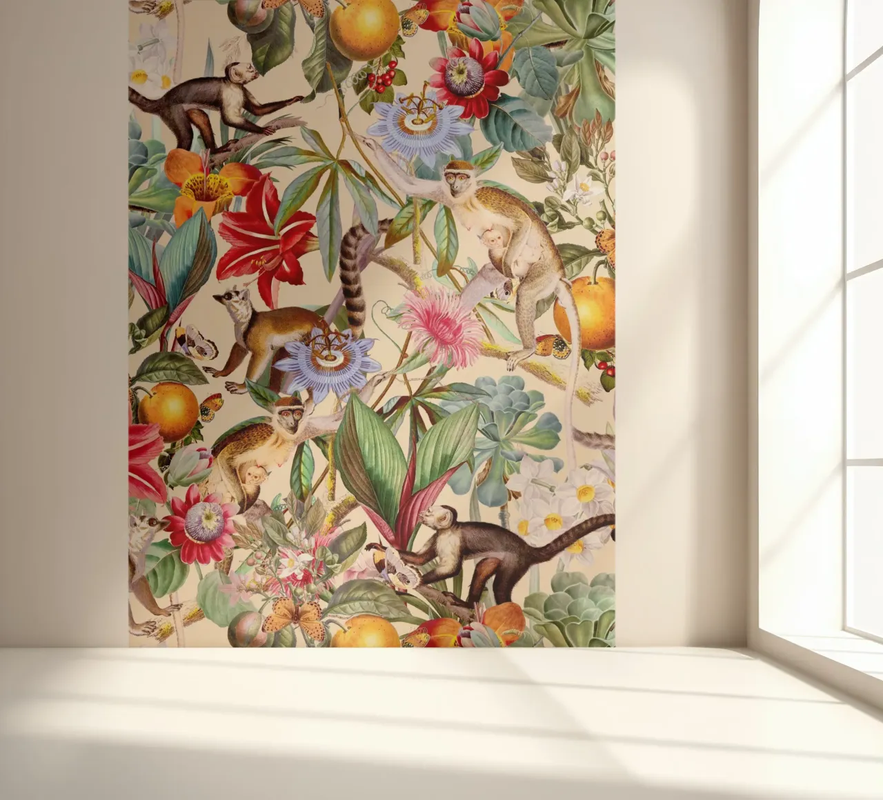 Animal and Floral Pattern I photo wallpaper by burcukorkmazyurek
