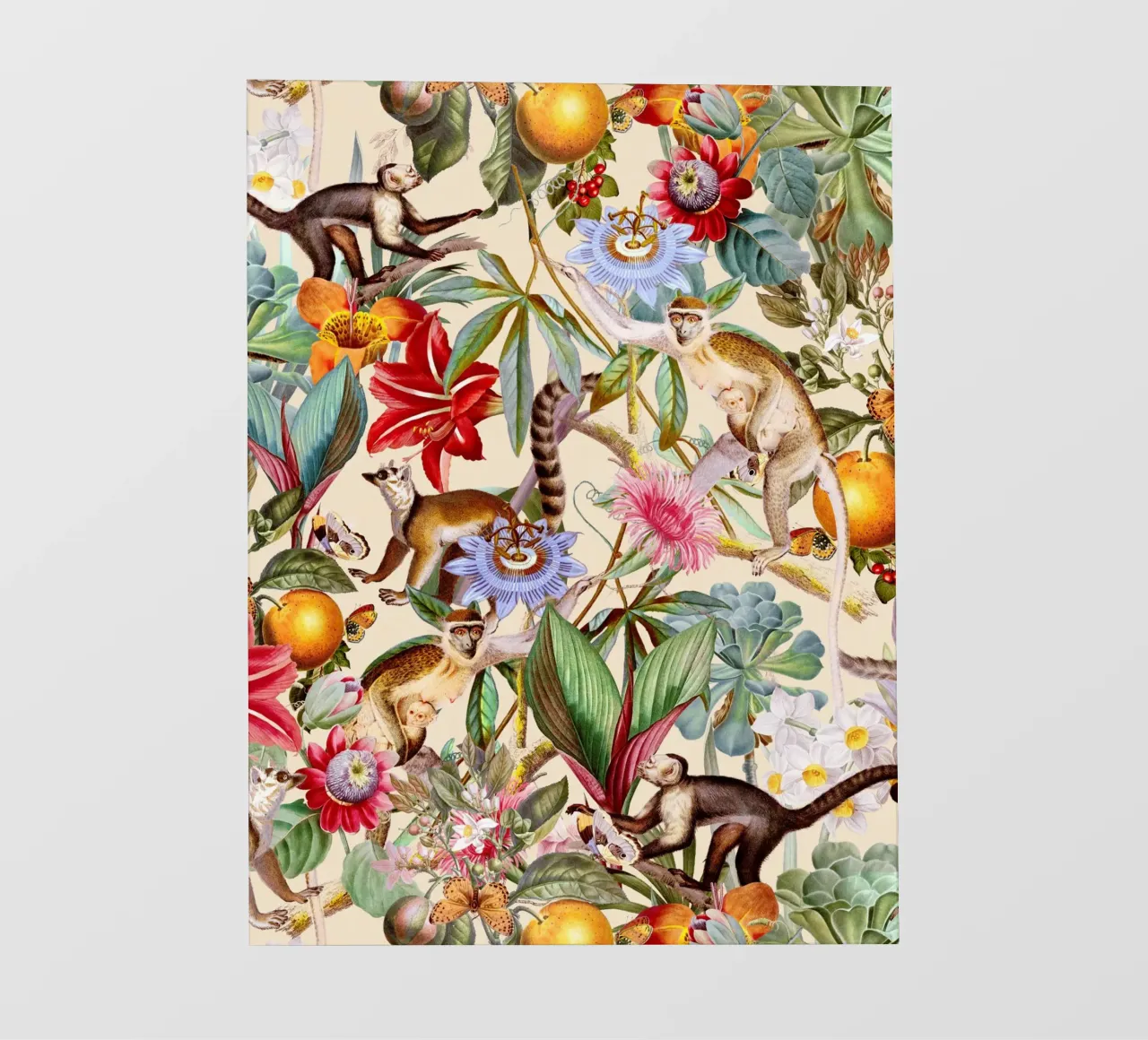 Animal and Floral Pattern I photo wallpaper by burcukorkmazyurek