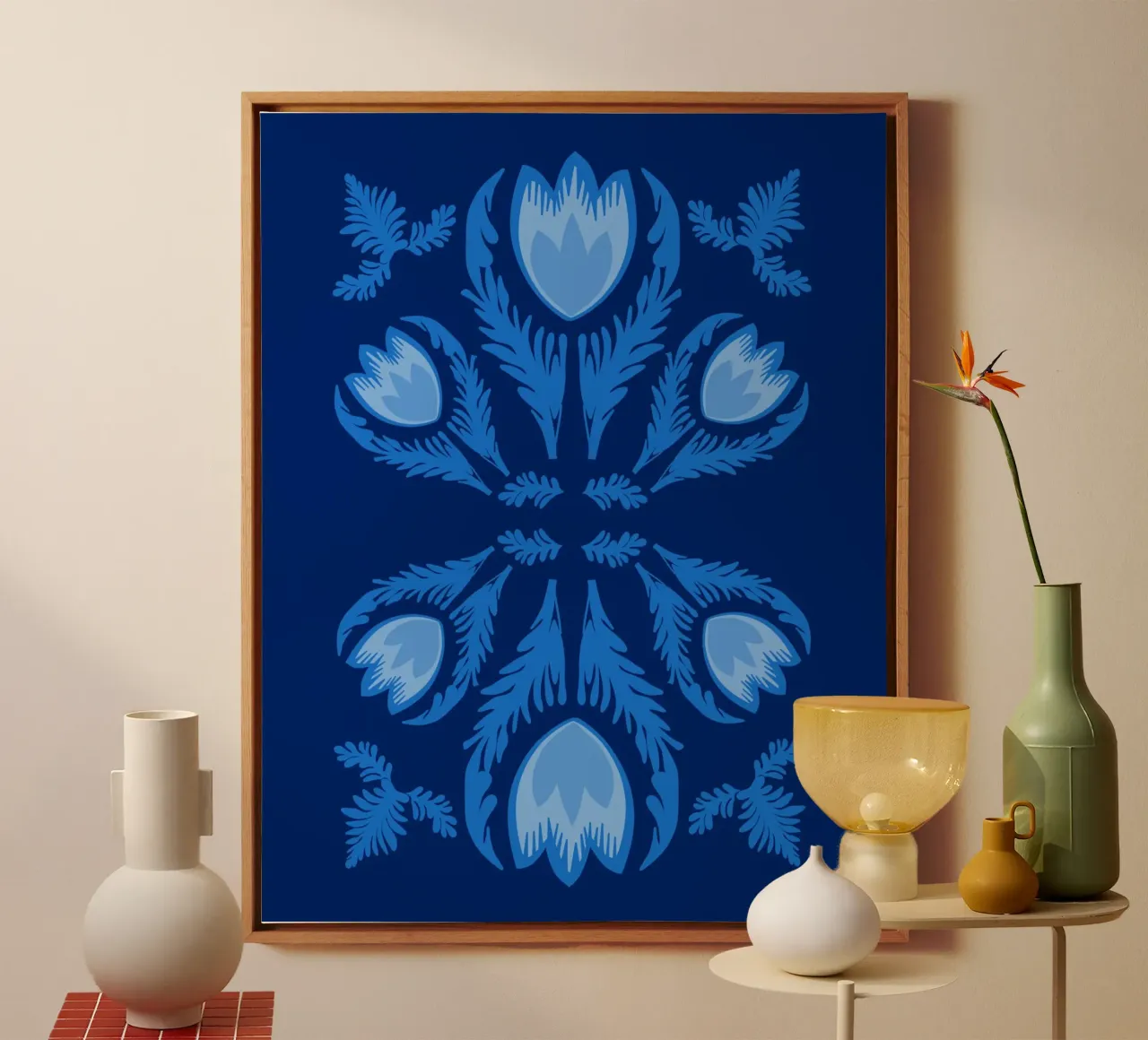 Fiori grafici Tulipani lumiosi tela con Cornice a cassetta da Sannel Larson