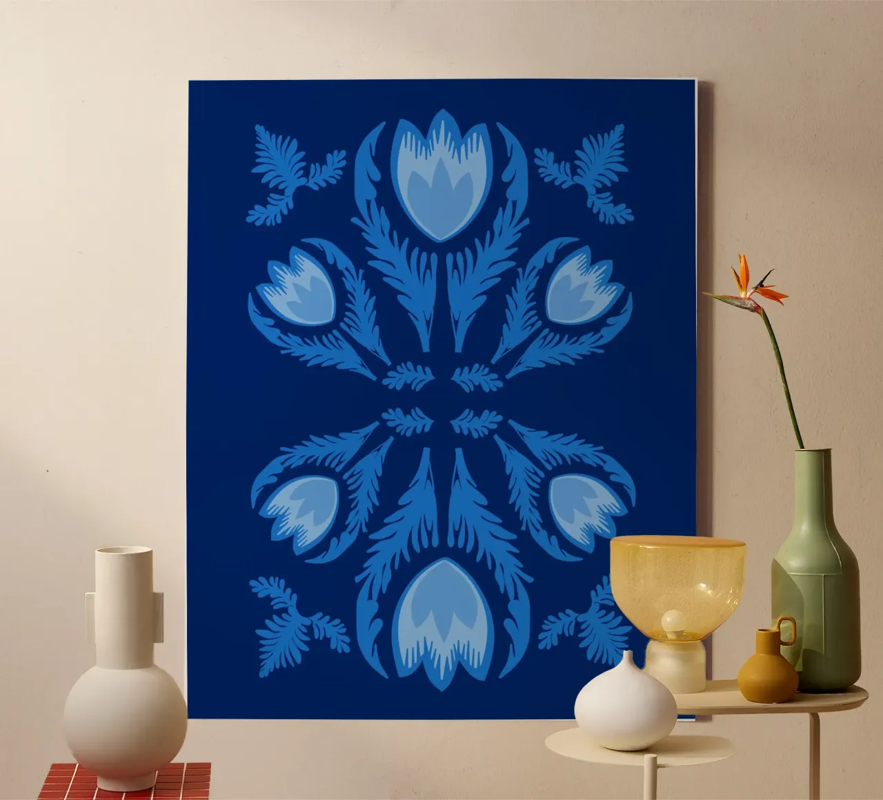 Fiori grafici Tulipani lumiosi tela con Cornice a cassetta da Sannel Larson