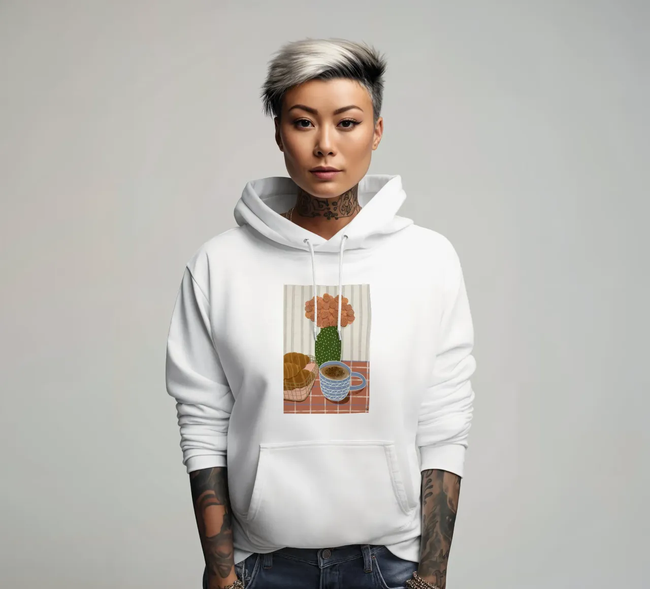 Monday Is Better With Croissants felpa con cappuccio da Be Mart