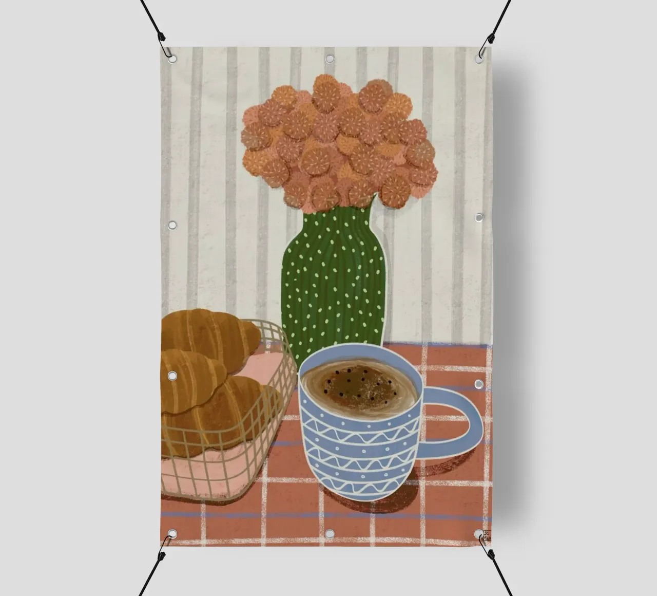 Monday Is Better With Croissants telo in pvc da Be Mart