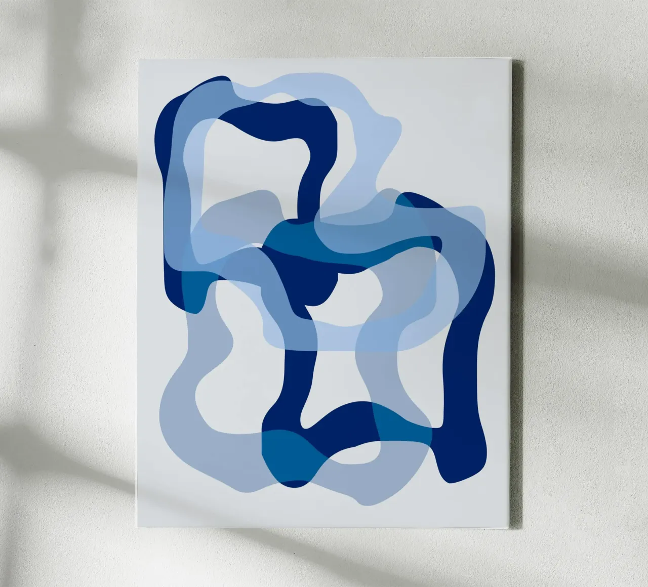 Forme blu luminose tela con Cornice a cassetta da Sannel Larson
