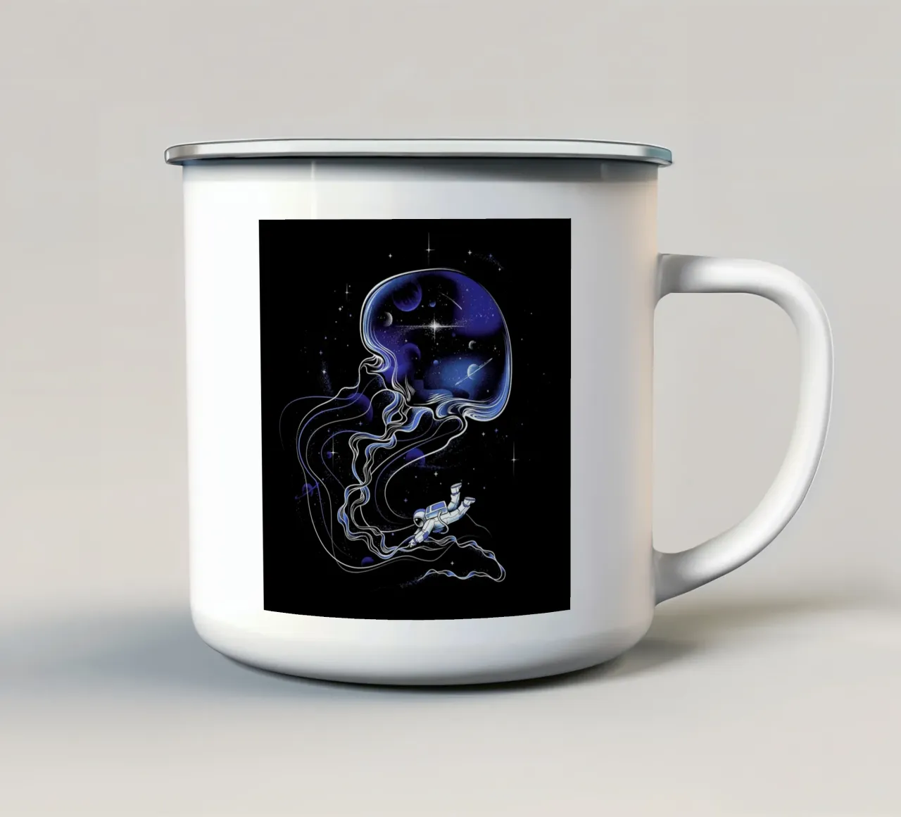 Universe Is A Big Jellyfish tazza in smalto da Tobe Fonseca