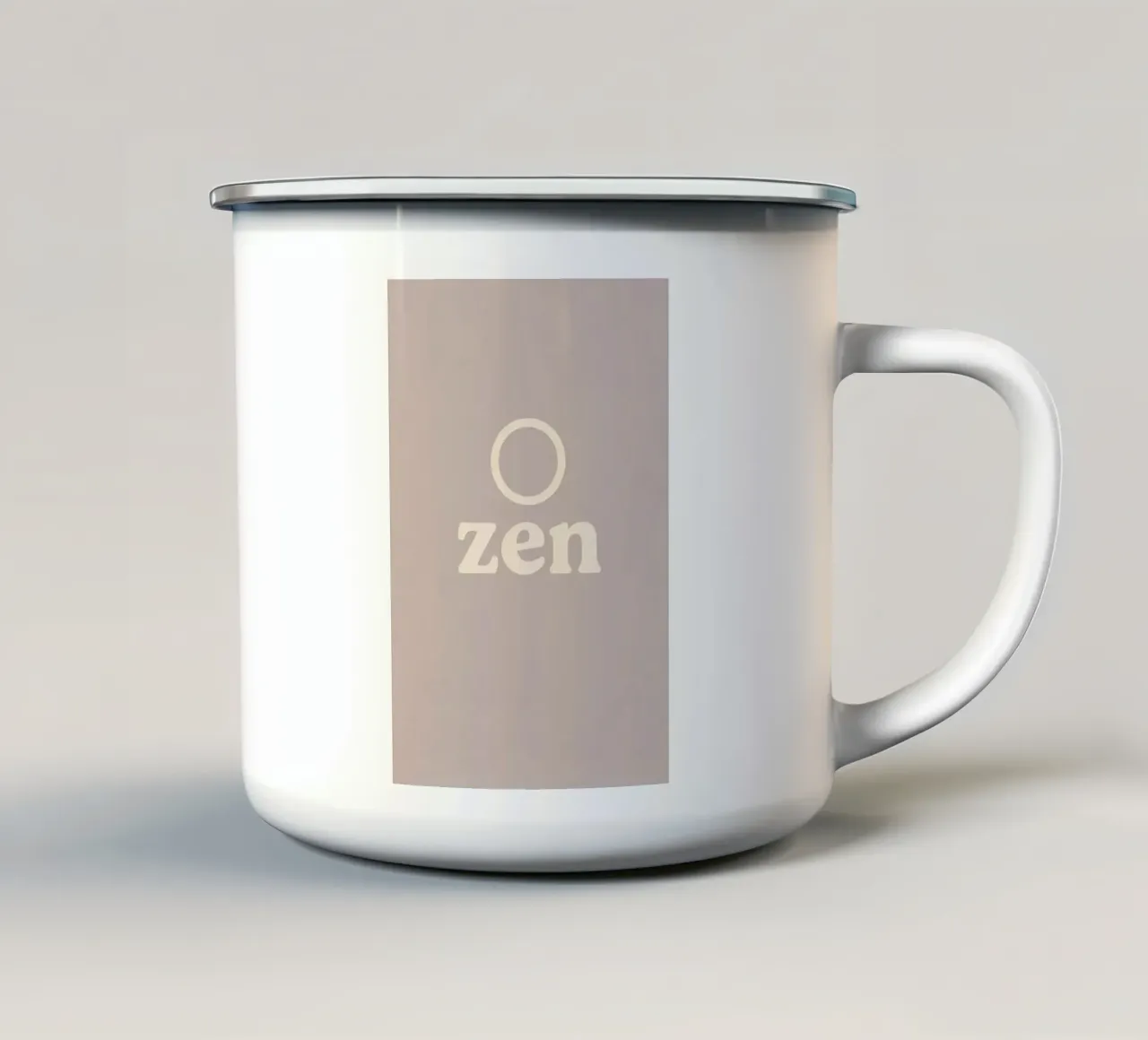 Zen (Cream Beige) tazza in smalto da treechild