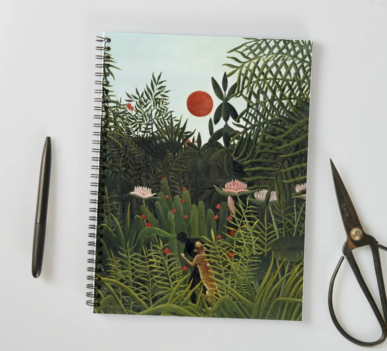 Henri Rousseau’s Virgin Forest with Sunset (1910) spiral notebook by Venus Art