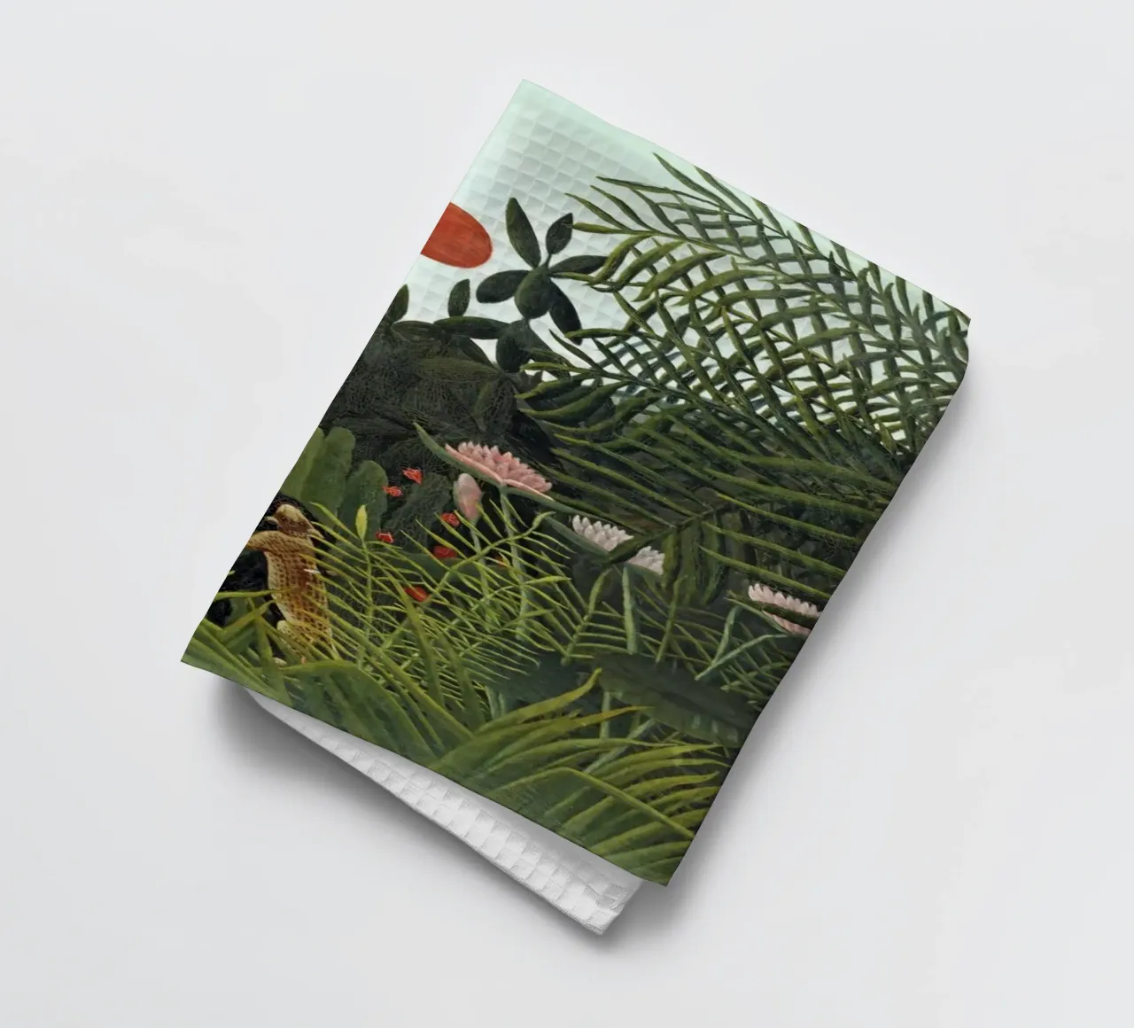 Foresta vergine con tramonto di Henri Rousseau (1910) canovaccio da cucina da Venus Art