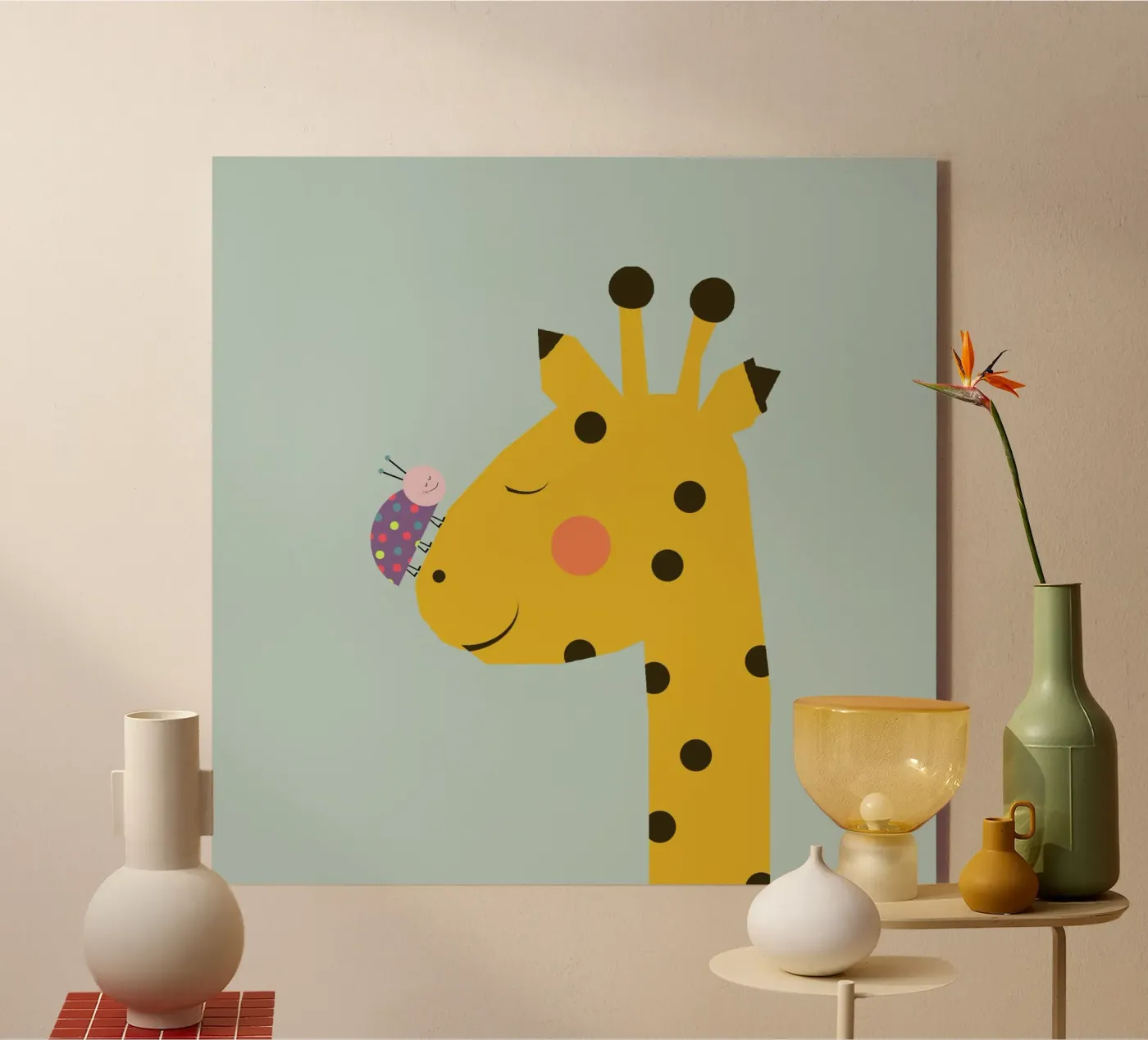 Freunde - Giraffe-Käfer Acryl-Glas von maramirage
