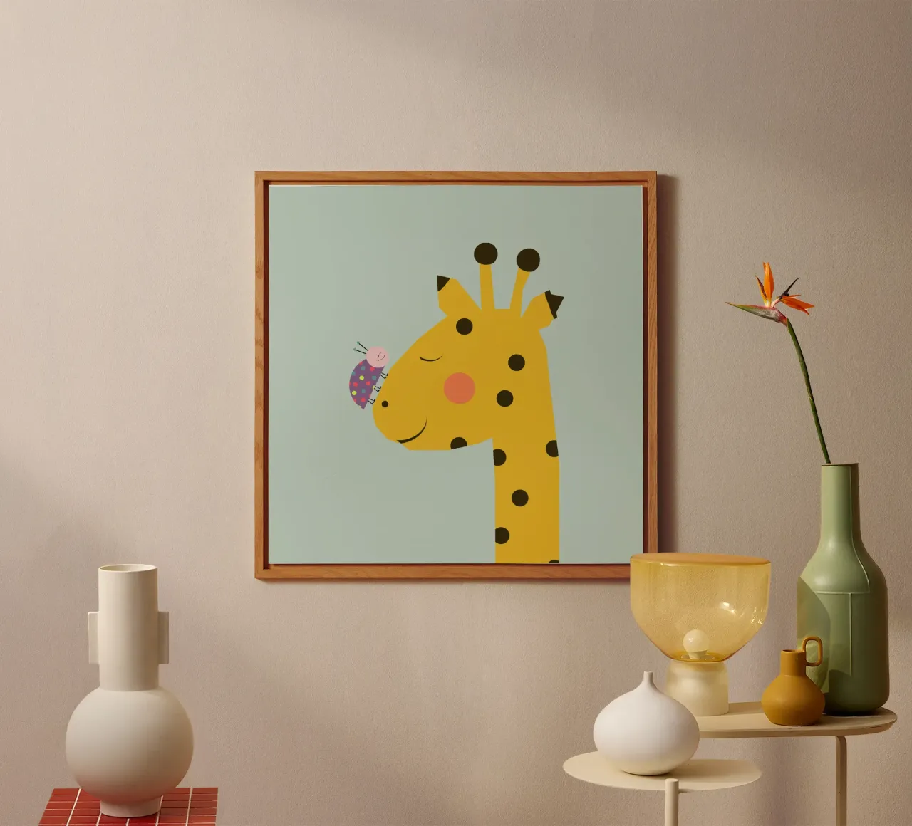 Freunde - Giraffe-Käfer alluminio dibond da maramirage