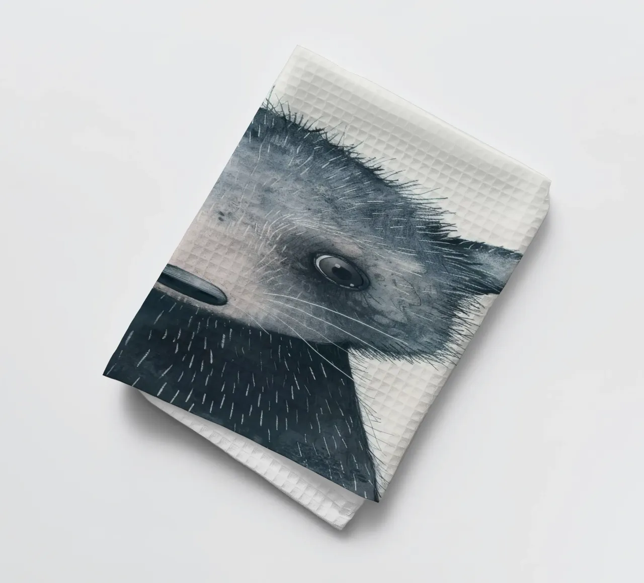 Aquarellmalerei eines jungen dunkelgrauen Tieres Geschirrtuch von DesignDoodle
