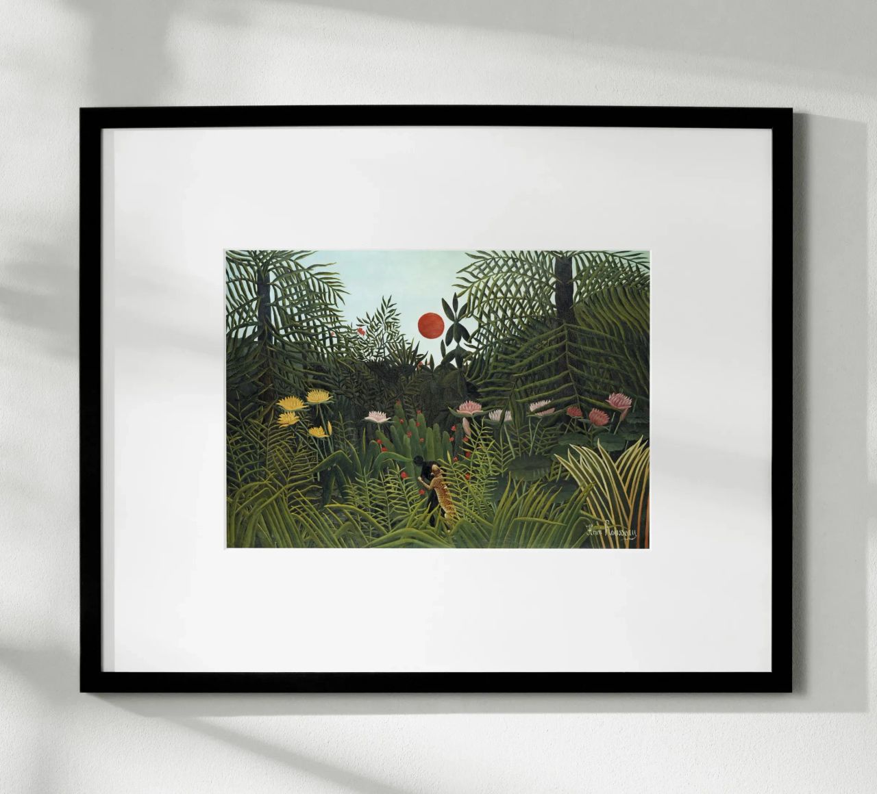 Foresta vergine con tramonto di Henri Rousseau (1910) poster da Art History