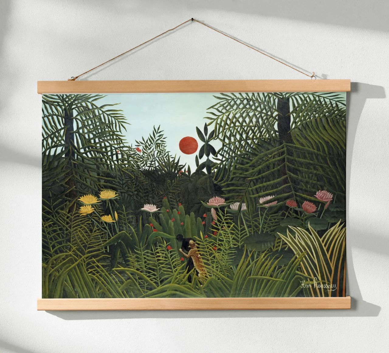 Foresta vergine con tramonto di Henri Rousseau (1910) poster da Art History