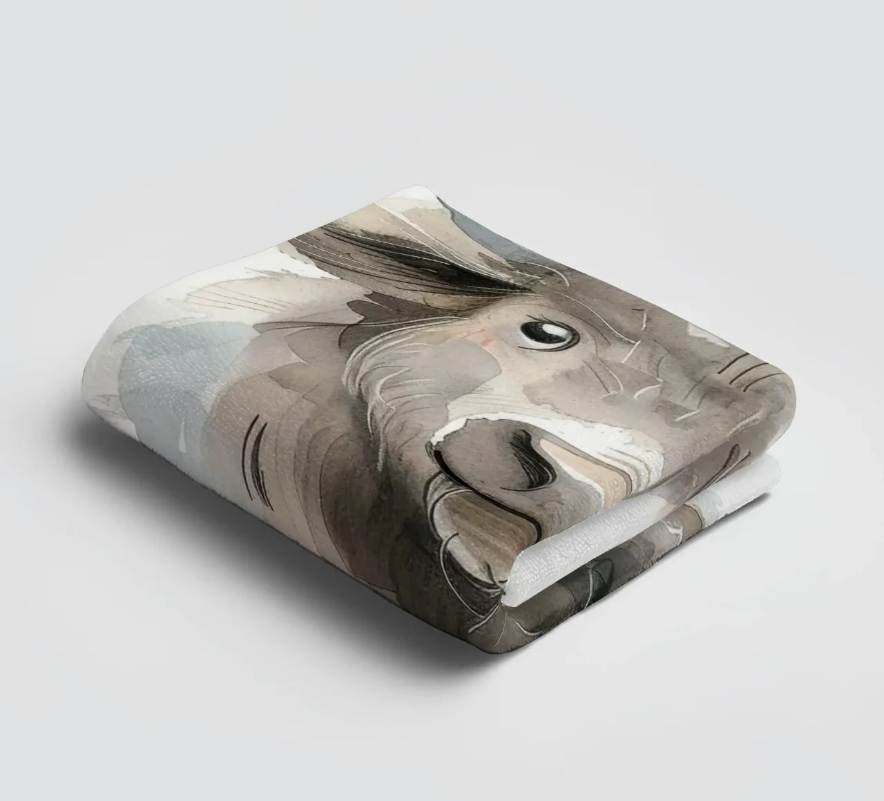 Pittura ad acquerello di un giovane yak asciugamano da bagno da DesignDoodle