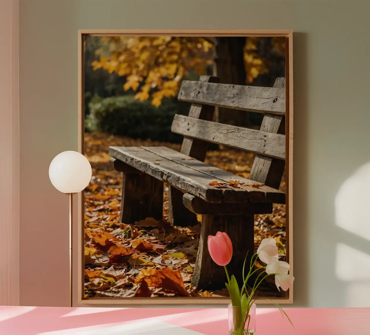 Herbst-Vibes Leinwand mit Schattenfugenrahmen von PhotoVibe Decor