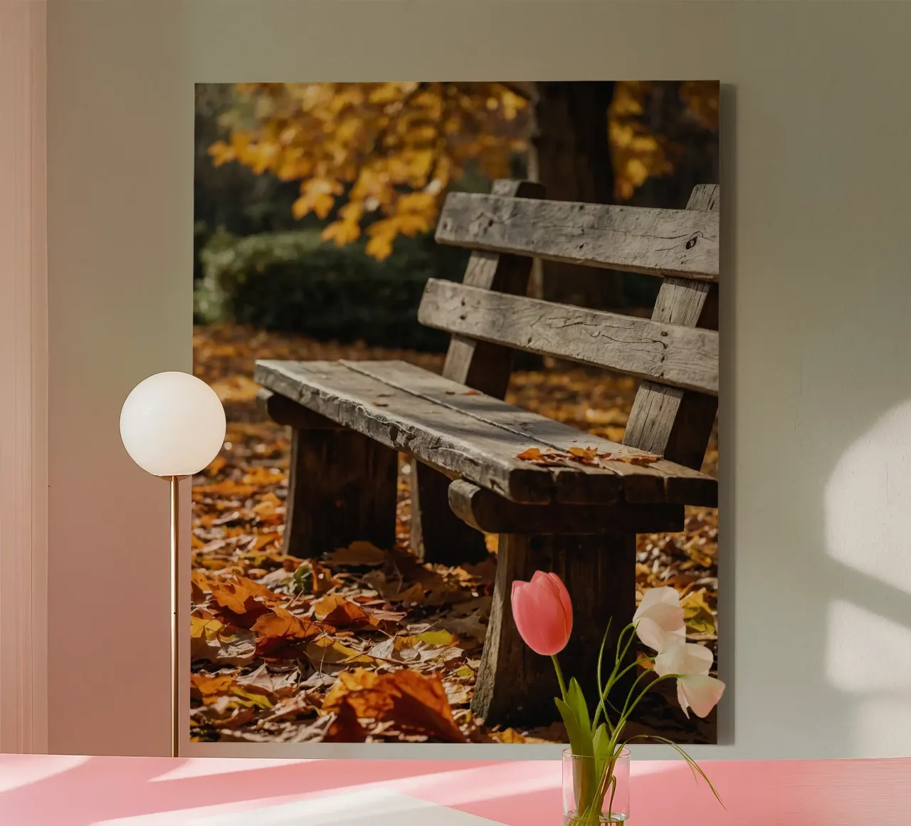Herbst-Vibes Leinwand mit Schattenfugenrahmen von PhotoVibe Decor