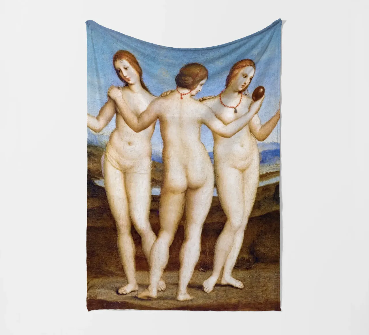 Le tre grazie di Raffaello (1504) coperta in pile da Venus Art