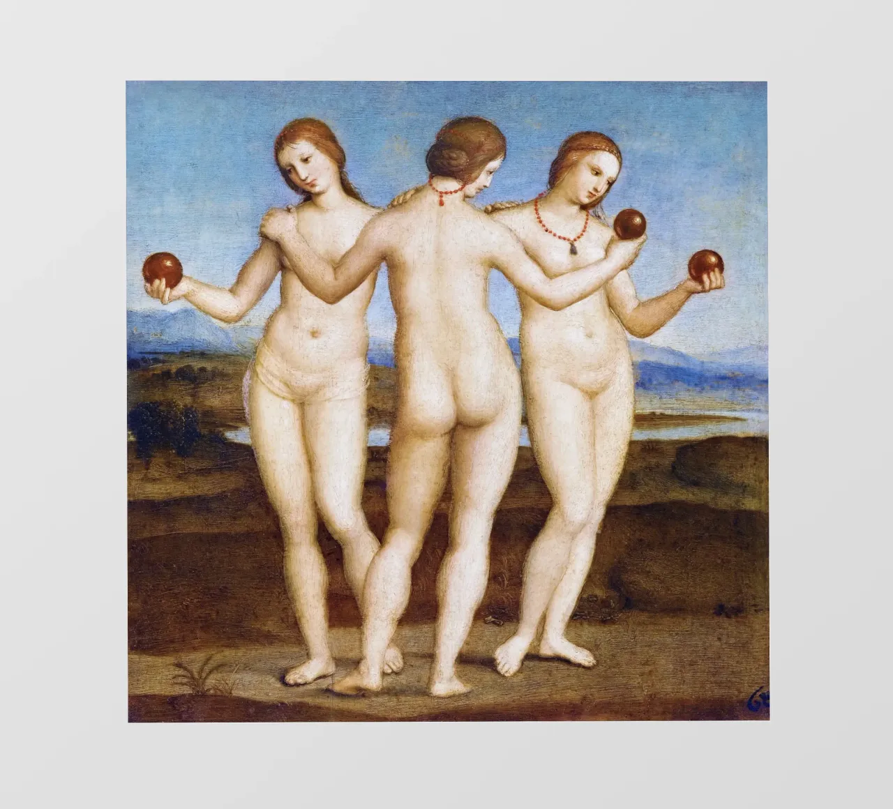 Le tre grazie di Raffaello (1504) pellicola backlit da Venus Art