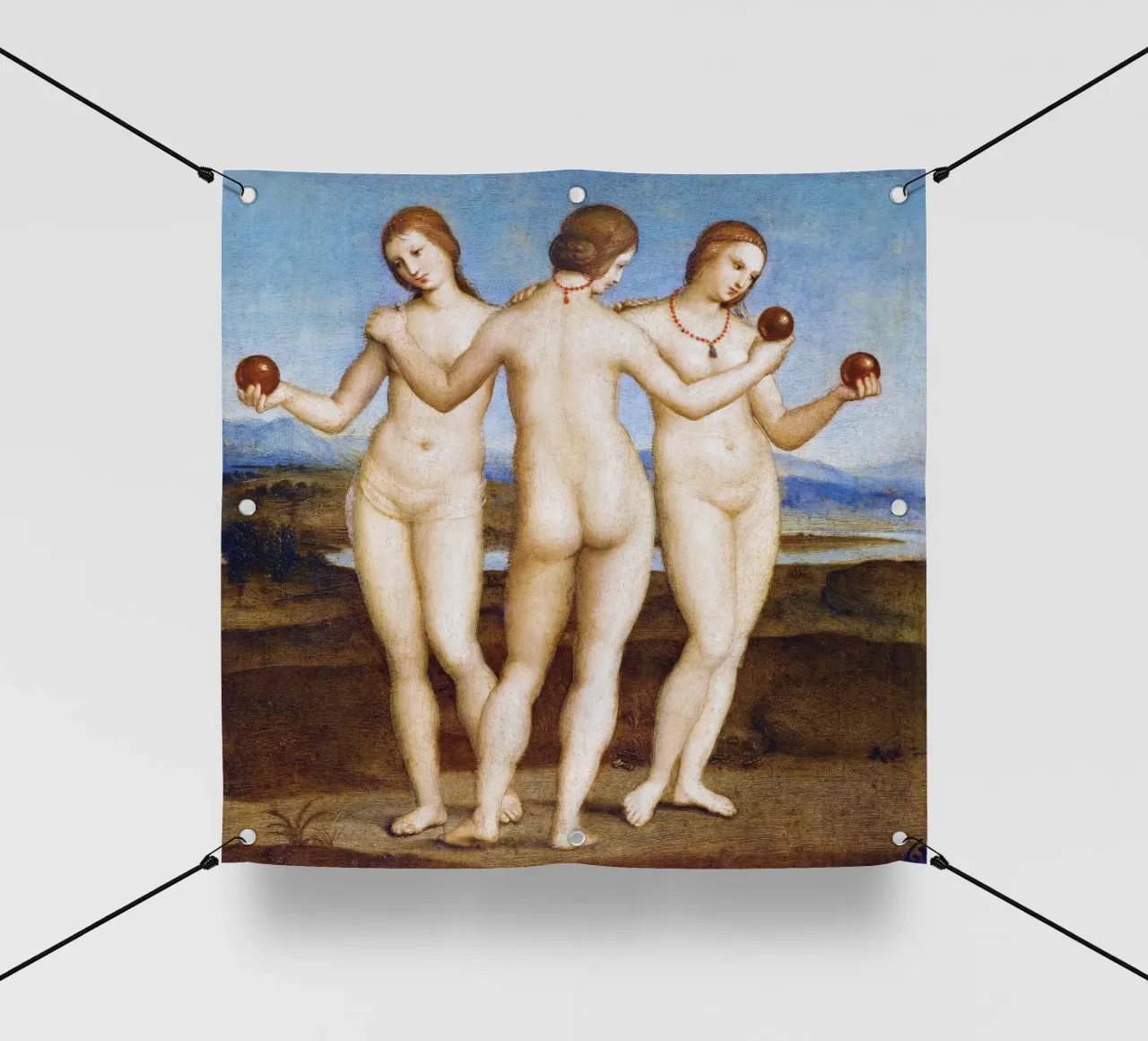 Le tre grazie di Raffaello (1504) telo in pvc da Venus Art
