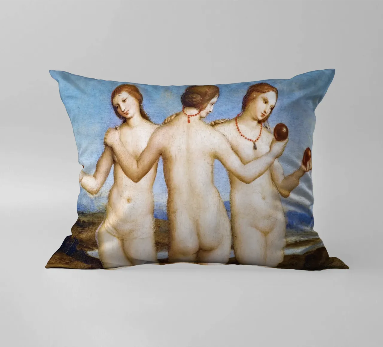 Le tre grazie di Raffaello (1504) cuscino da Venus Art