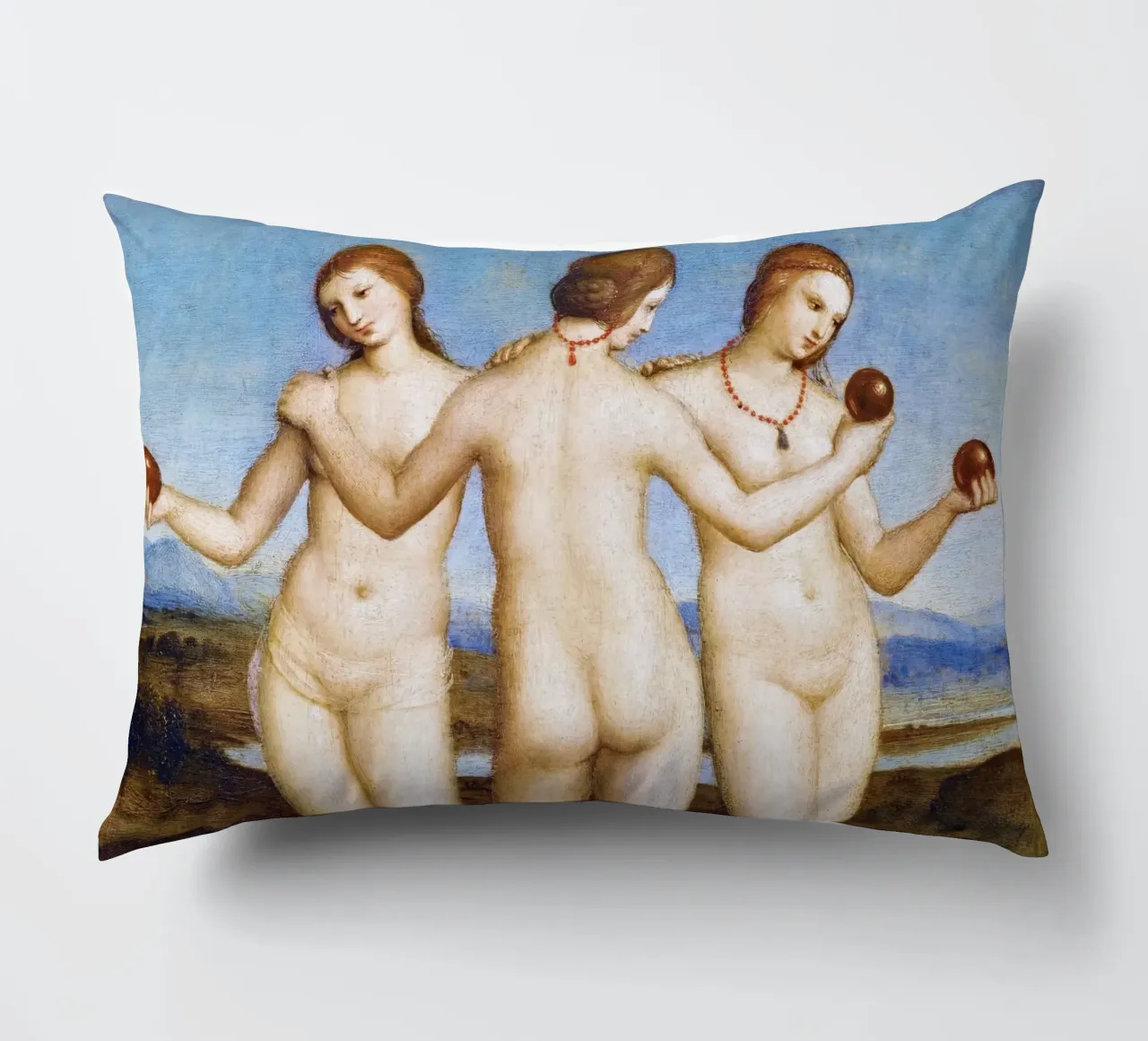 Le tre grazie di Raffaello (1504) cuscino da Venus Art