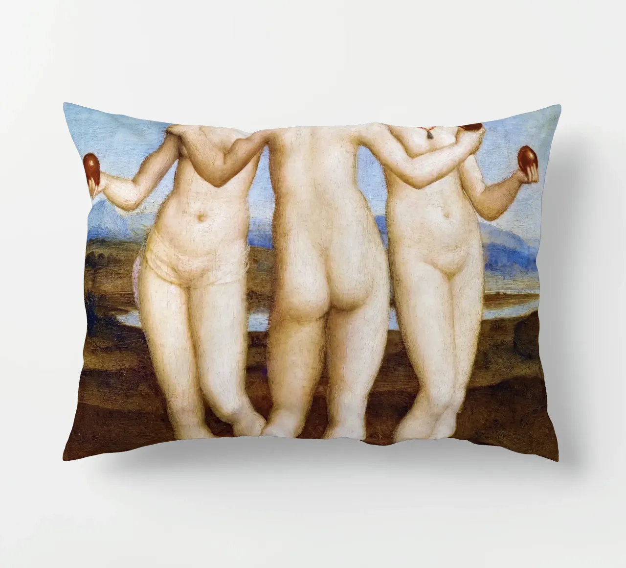 Le tre grazie di Raffaello (1504) cuscino da Venus Art