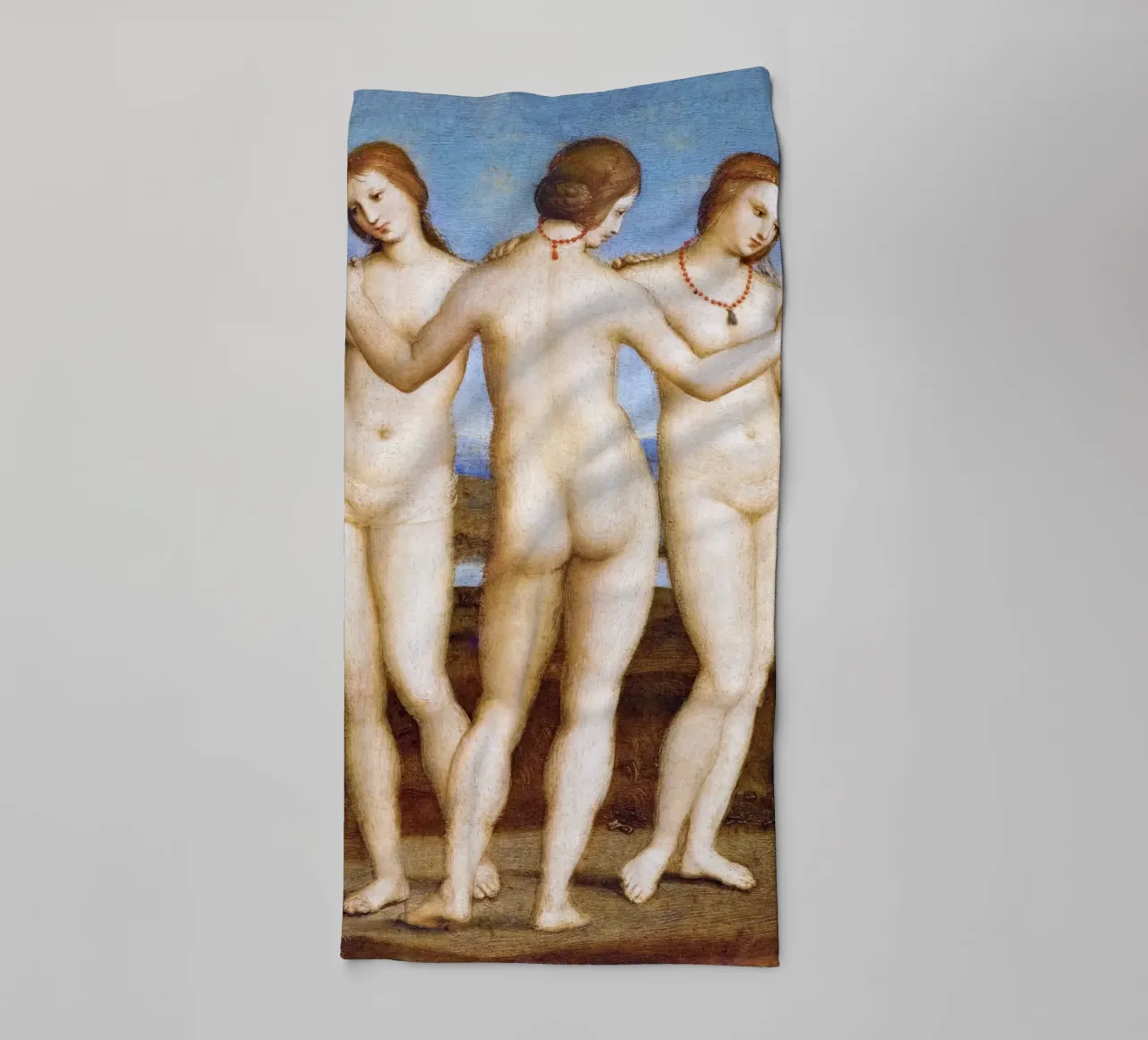 Le tre grazie di Raffaello (1504) asciugamano da bagno da Venus Art