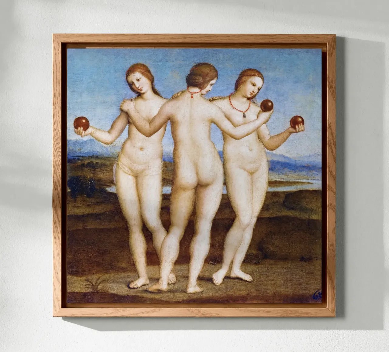 Le tre grazie di Raffaello (1504) alluminio dibond da Venus Art