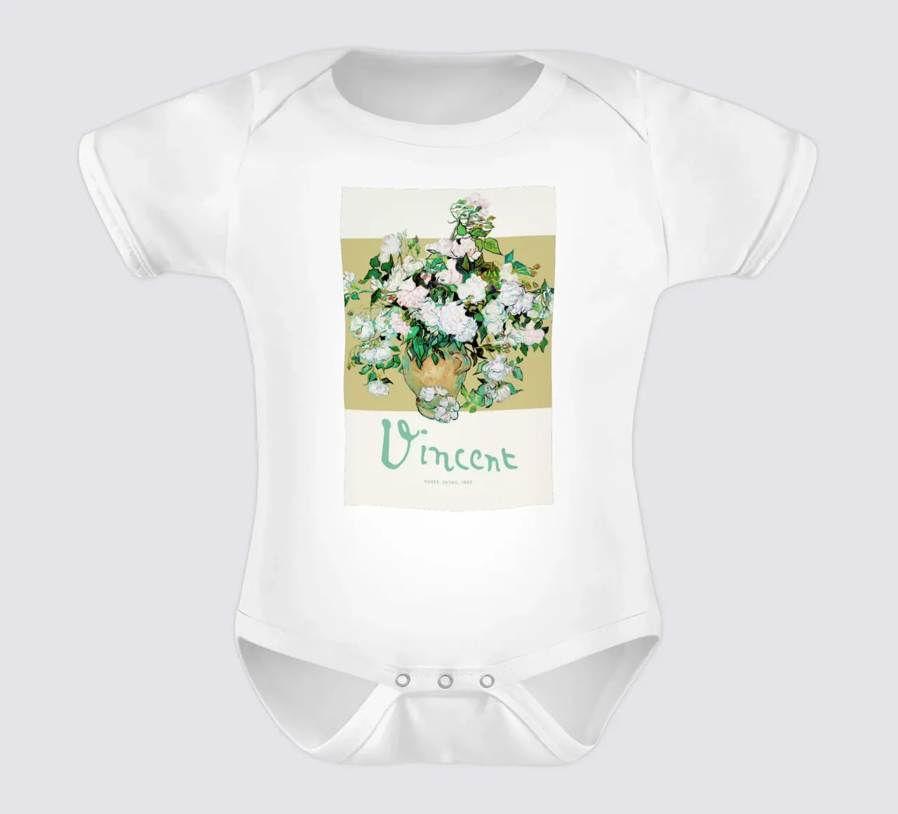 Signed, Vincent – Roses 2 body neonato maniche corte da Vintage by JUNIQE