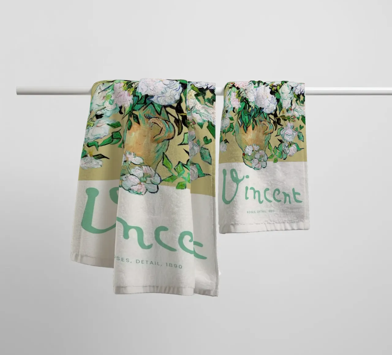 Signed, Vincent – Roses 2 towel by Vintage by JUNIQE