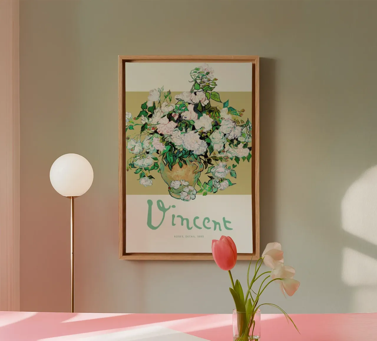 Signed, Vincent – Roses 2 tela con Cornice a cassetta da Vintage by JUNIQE