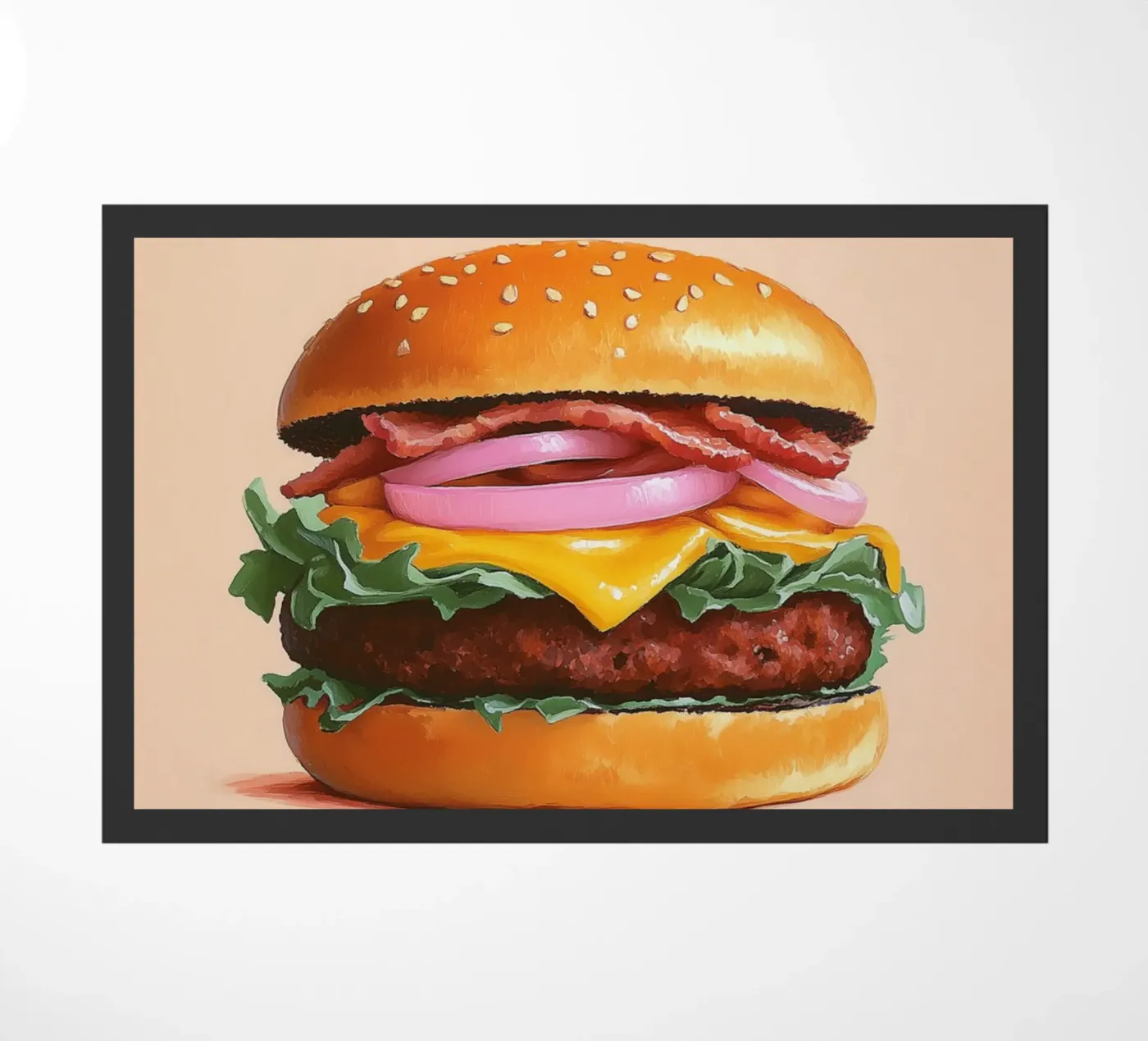 Juicy cheeseburger doormat by Carinaprint
