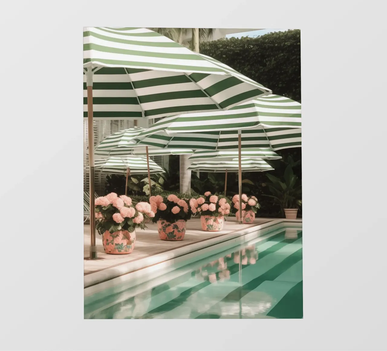 Striped Pool Umbrellas Summer Art pellicola backlit da GraceDigitalArtCo