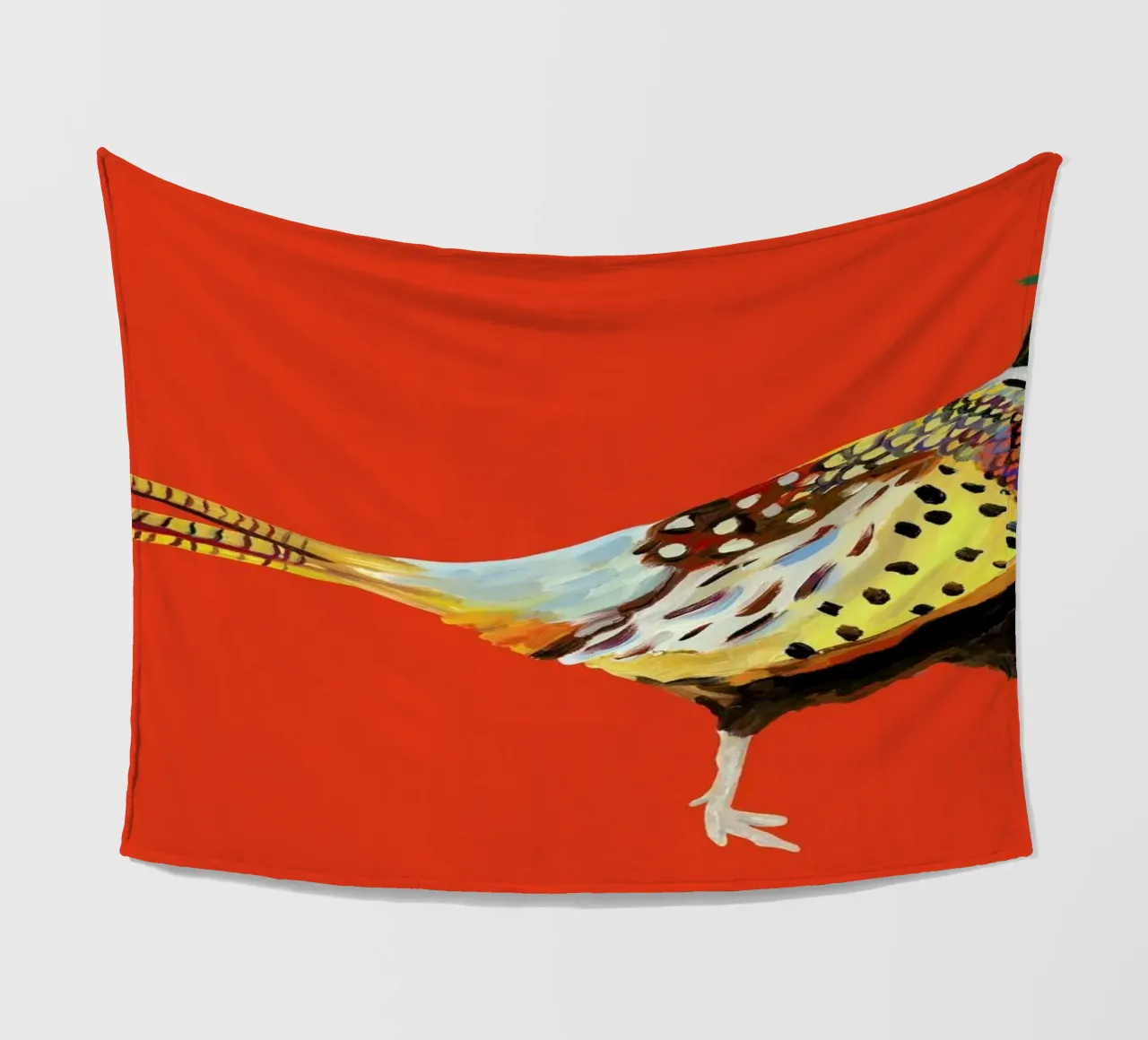 Strutting Pheasant On Orange coperta in pile da Alice Straker