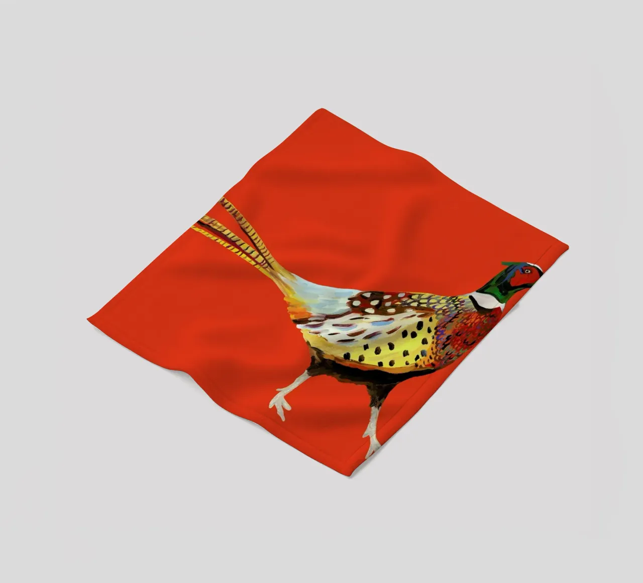 Strutting Pheasant On Orange coperta in pile da Alice Straker