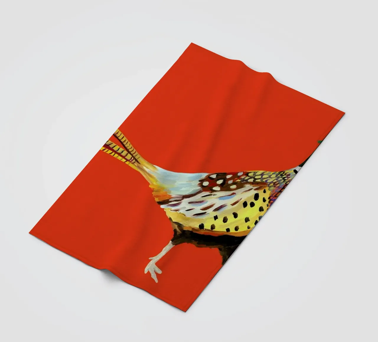 Strutting Pheasant On Orange coperta in pile da Alice Straker