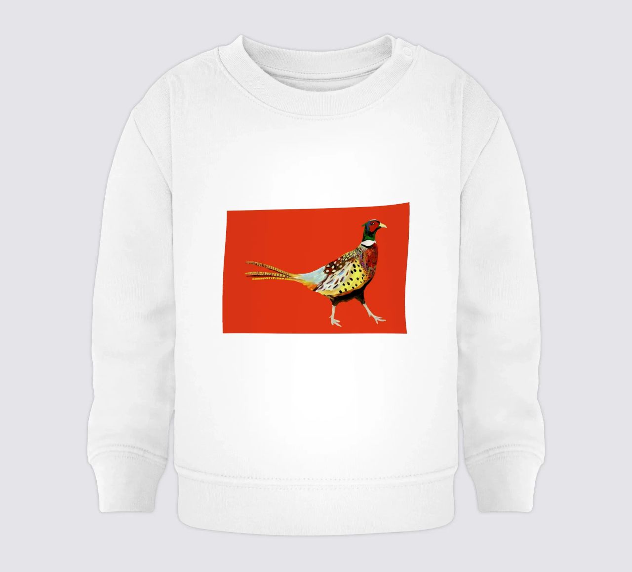 Strutting Pheasant On Orange felpa neonato da Alice Straker