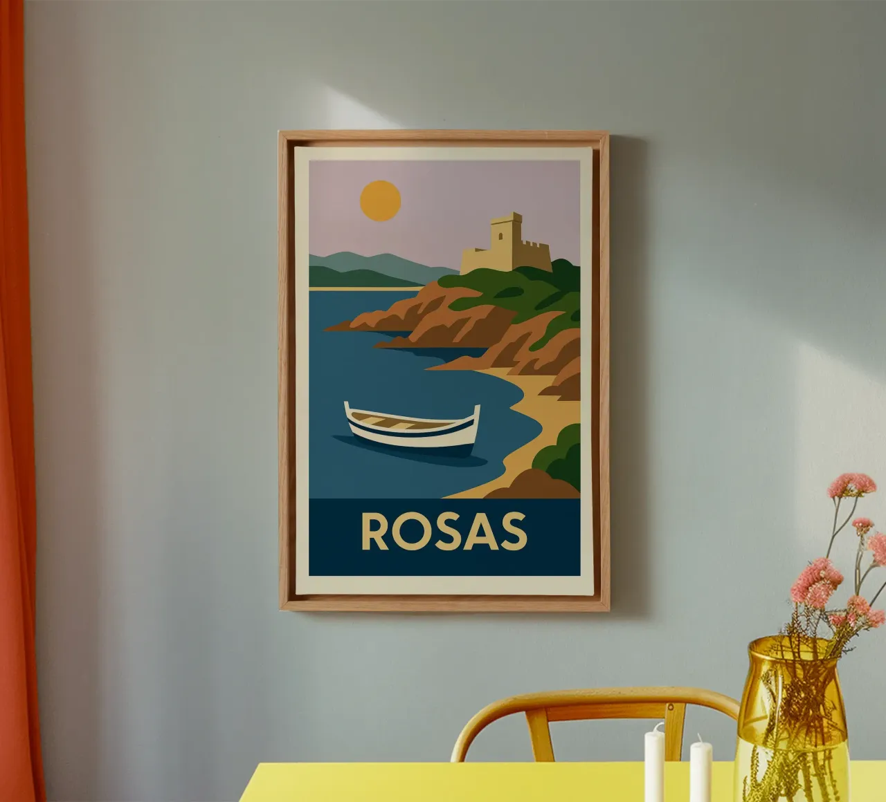 ROSAS - Een rustige tussenstop aan de Catalaanse kust canvas met Baklijst van JETLAG | affiches voyage
