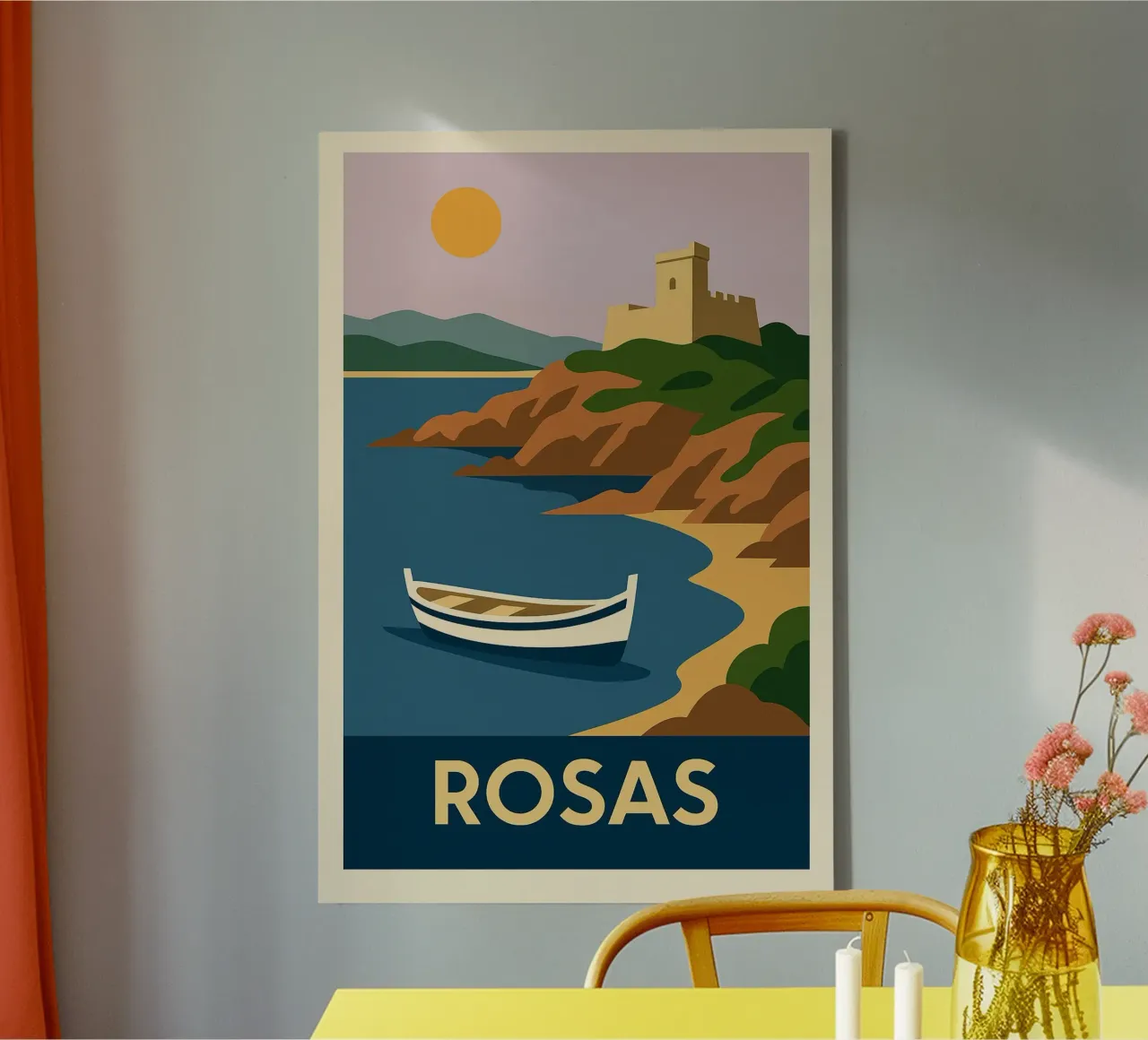 ROSAS - Een rustige tussenstop aan de Catalaanse kust canvas met Baklijst van JETLAG | affiches voyage