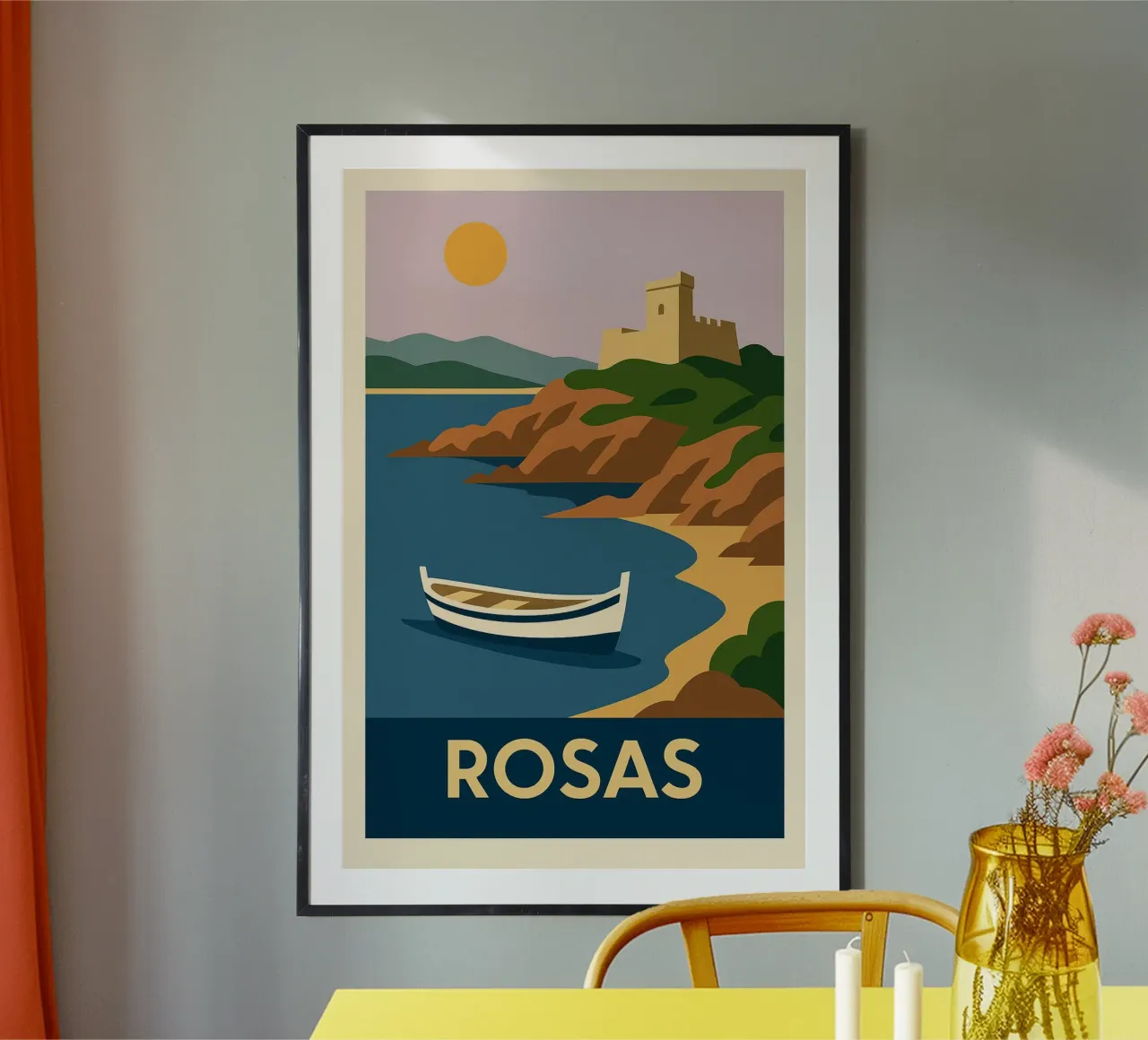 ROSAS - Una dolce sosta sulla costa catalana carta hahnemühle da JETLAG | affiches voyage