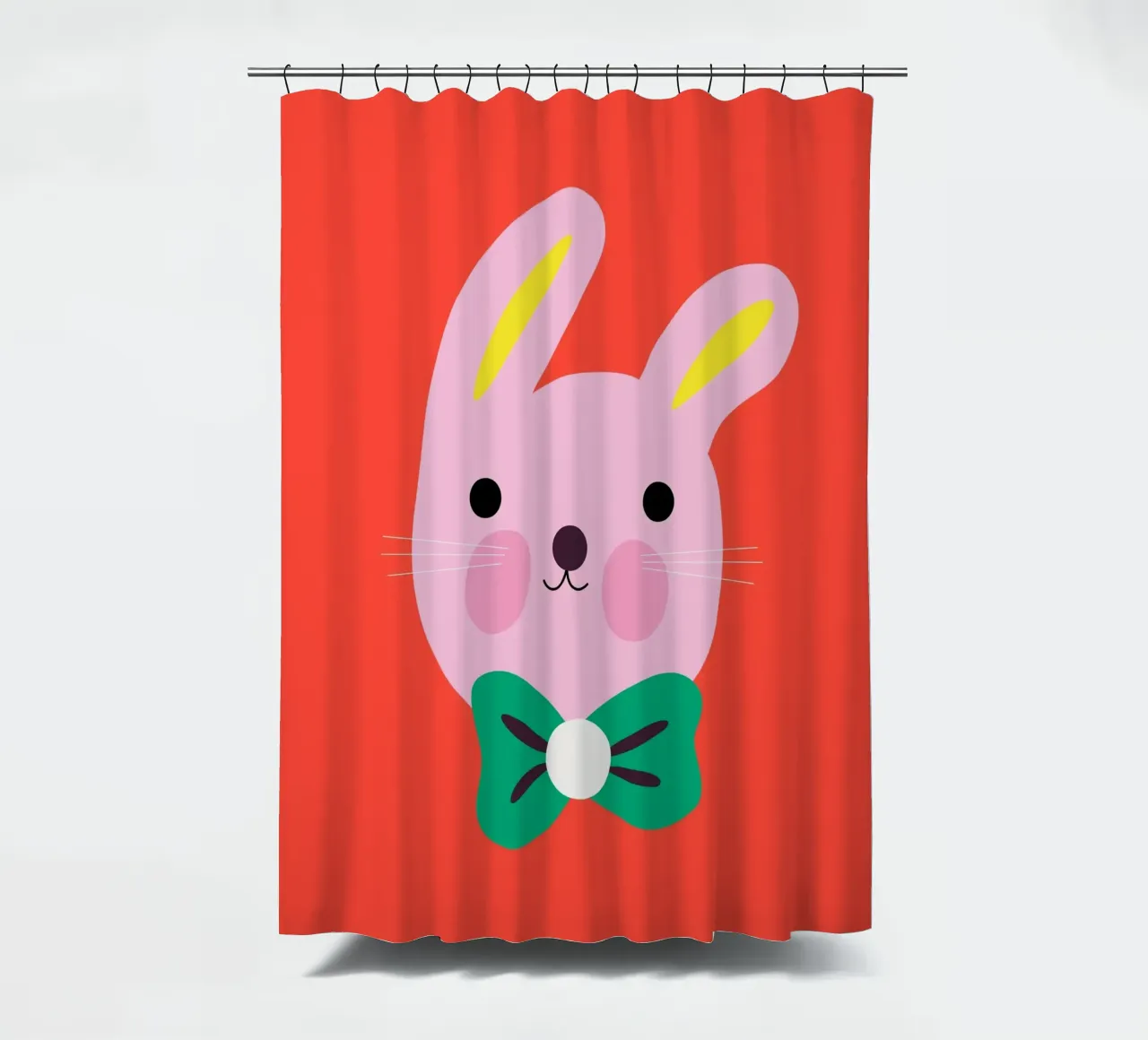 Hasi (pink) shower curtain by Susann Stefanizen