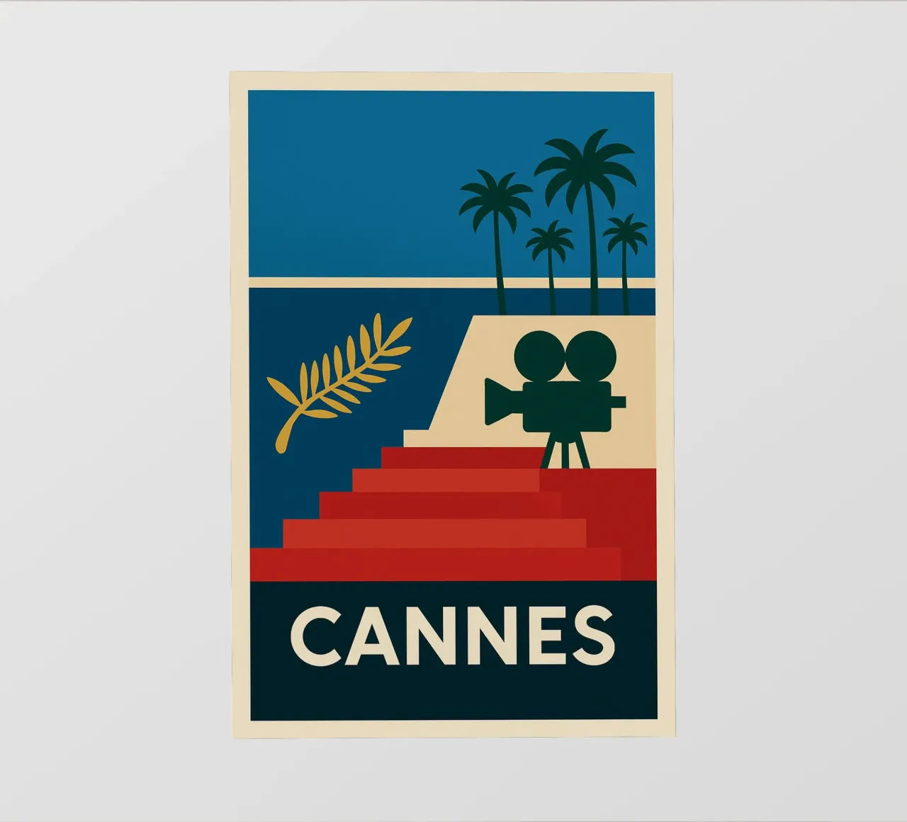 CANNES - Glamour su carta opaca pellicola backlit da JETLAG | affiches voyage