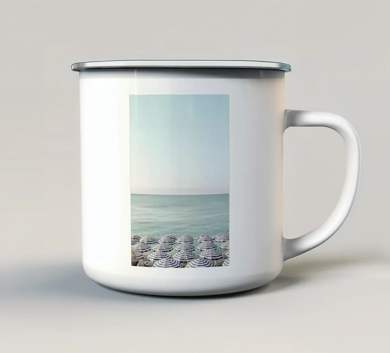 French Riviera Beach Art Emaille Tasse von GraceDigitalArtCo