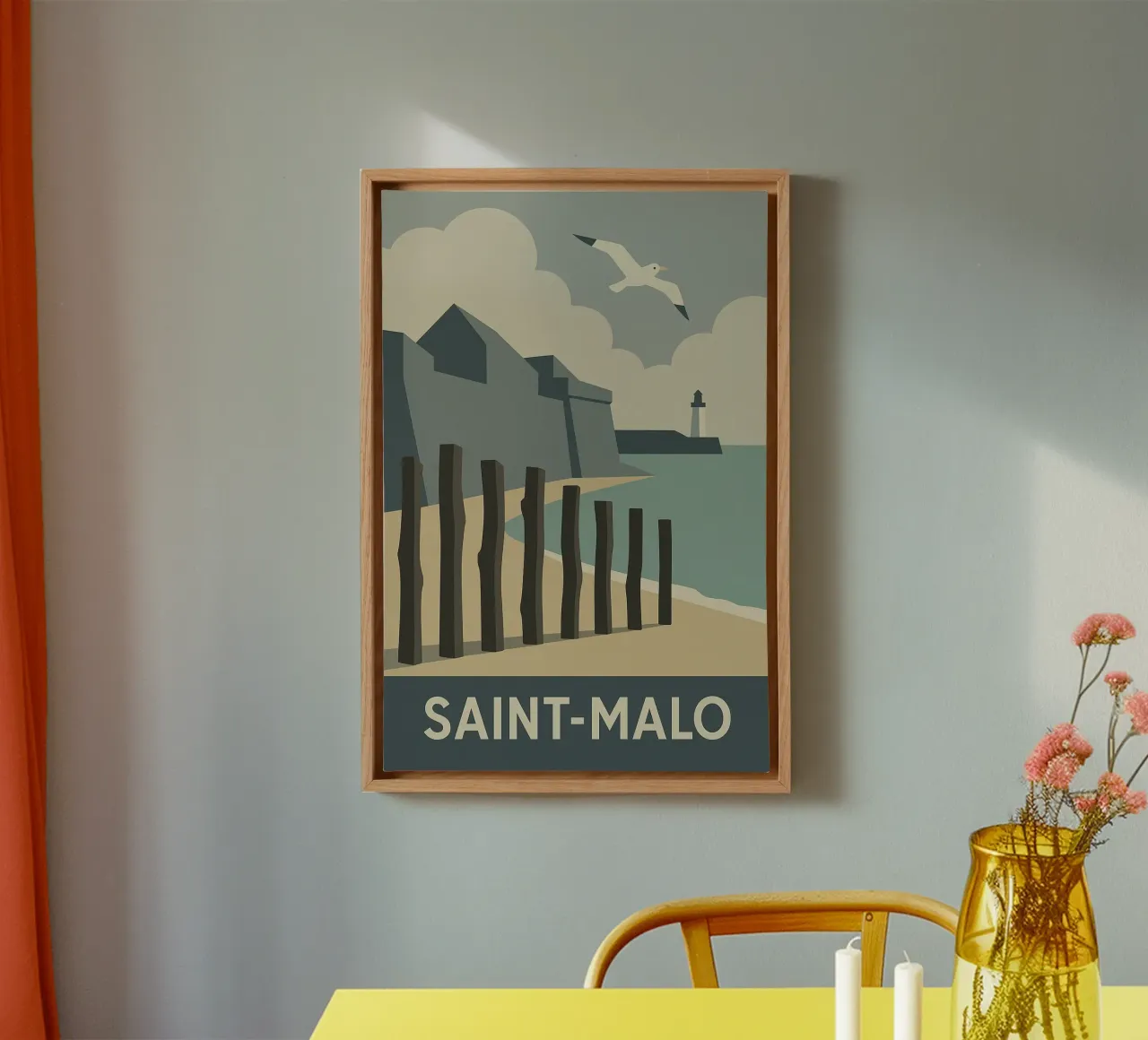 SAINT-MALO - Il fascino grezzo di una città corsara tela con Cornice a cassetta da JETLAG | affiches voyage