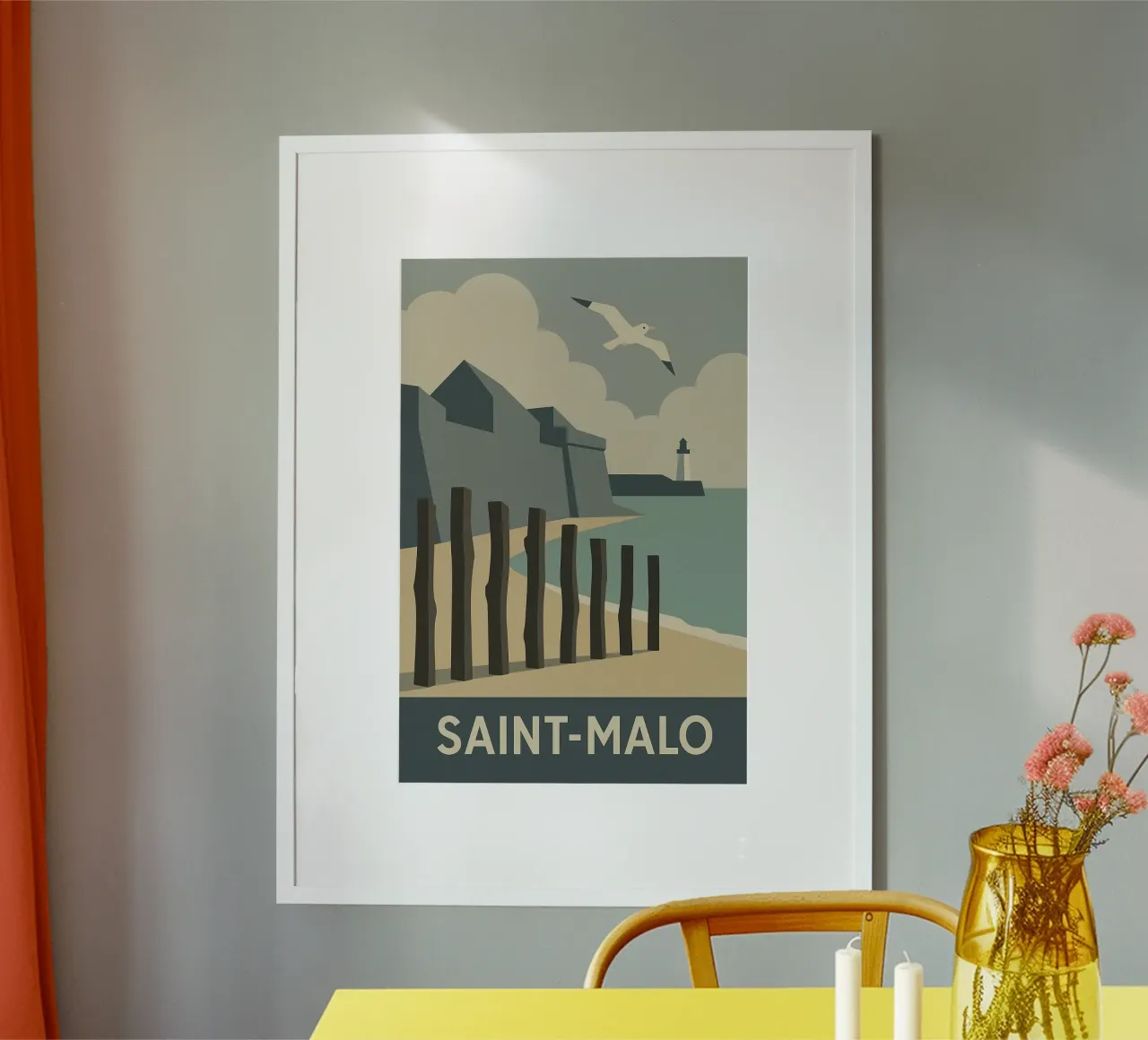SAINT-MALO - Il fascino grezzo di una città corsara poster con telaio in plastica da JETLAG | affiches voyage