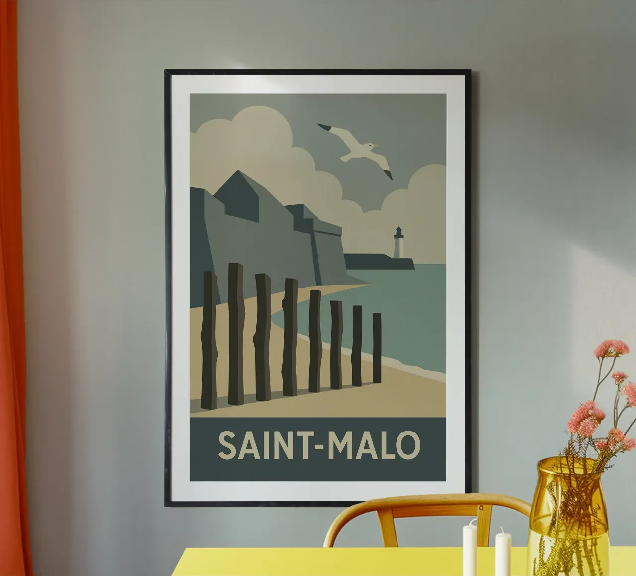 SAINT-MALO - Il fascino grezzo di una città corsara poster con telaio in plastica da JETLAG | affiches voyage
