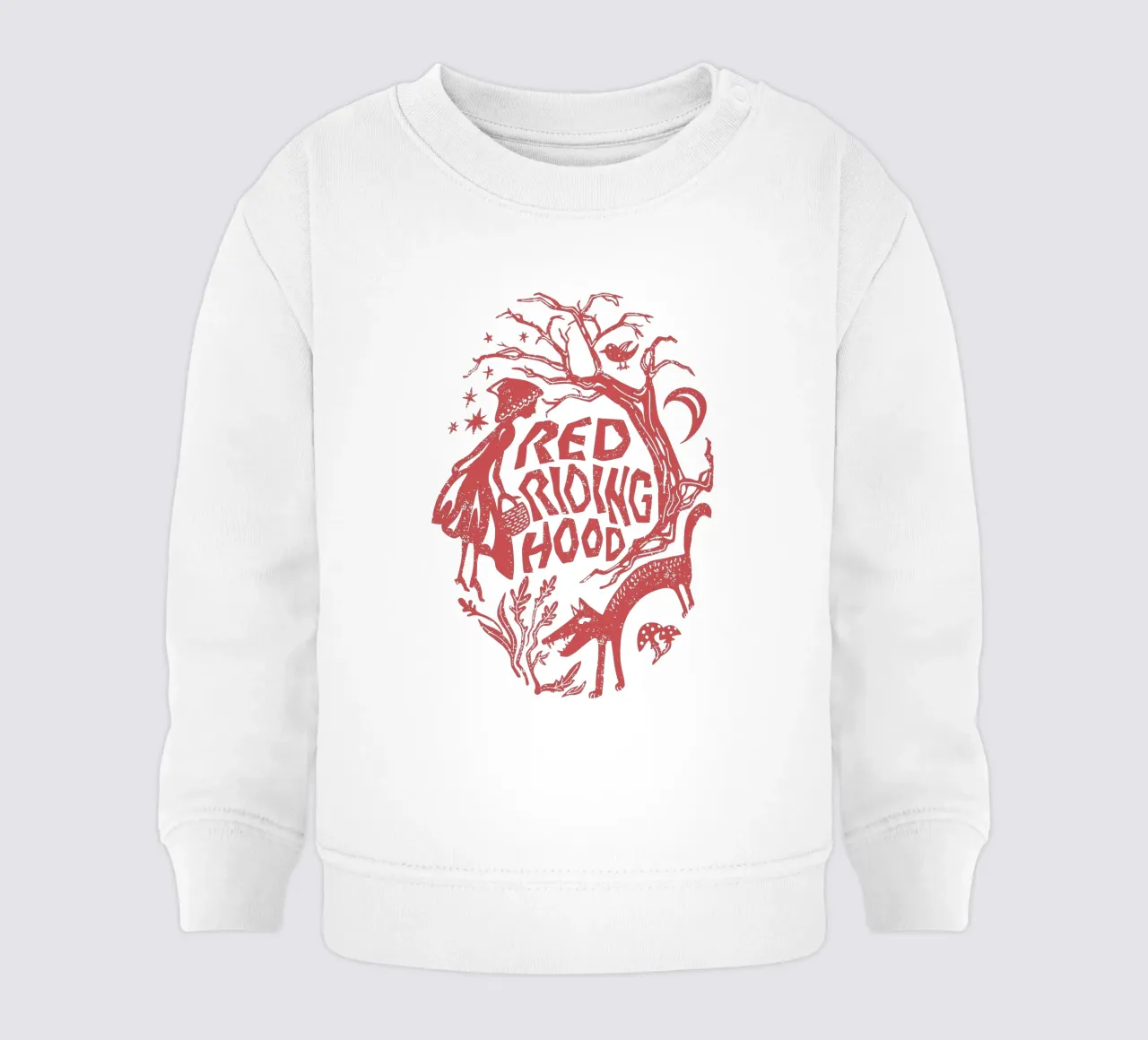 Aspetto del francobollo di Cappuccetto Rosso felpa neonato da DYDesign