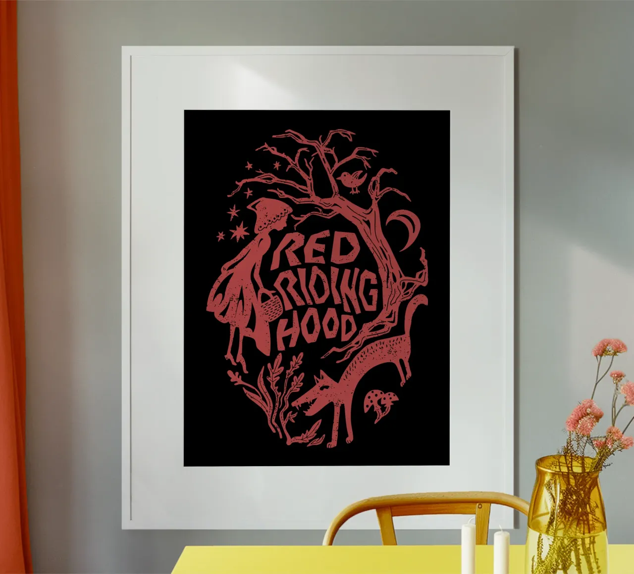 Aspetto del francobollo di Cappuccetto Rosso poster da DYDesign