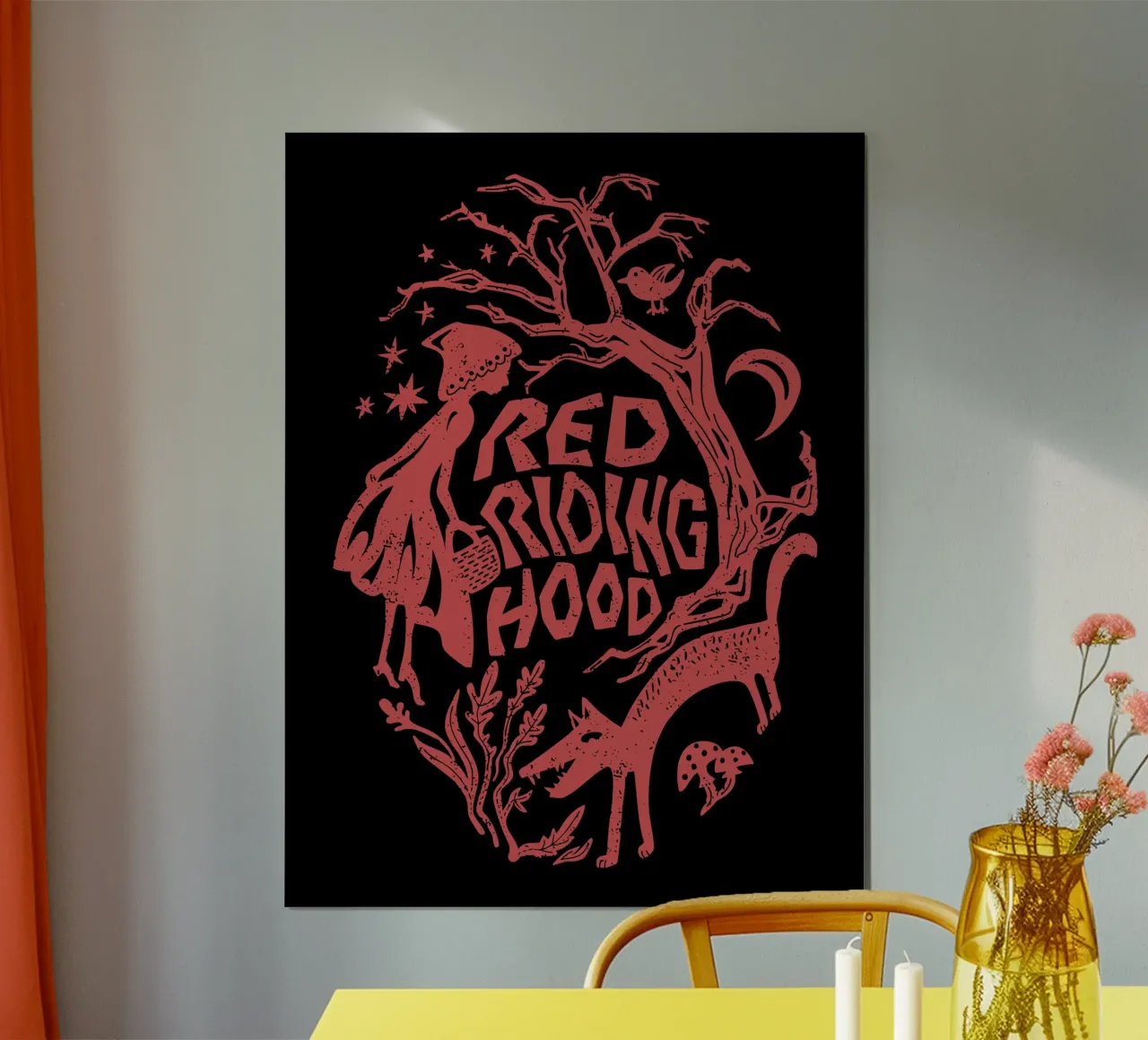 Aspetto del francobollo di Cappuccetto Rosso poster da DYDesign