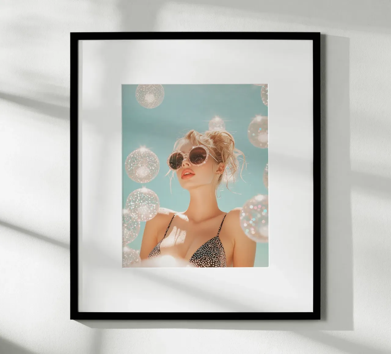 Aqua Glow poster con telaio in plastica da PhotoVibe Decor